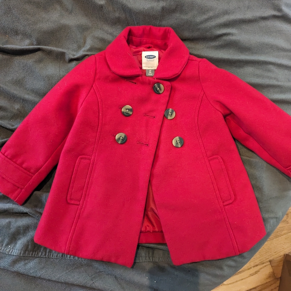 Red Old Navy 3T Toddler peacoat
